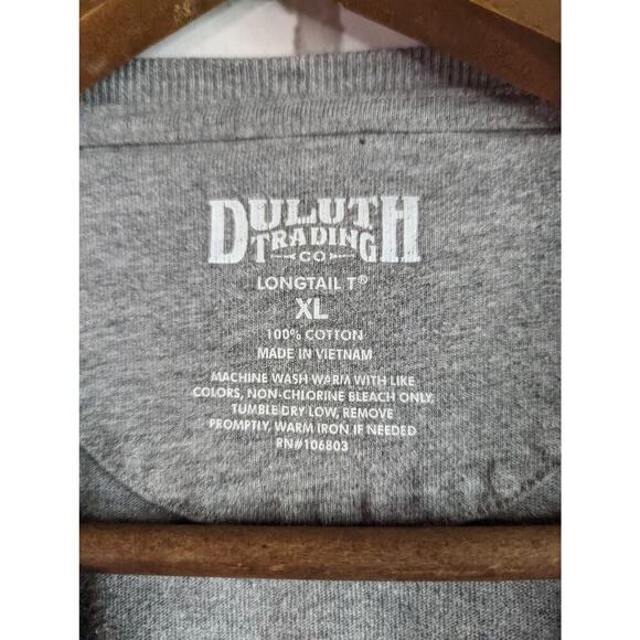 Duluth Trading T Shirt Mens XL Long Sleeve Gray Heavyweight Cotton Longtail Crew - Picture 3 of 11